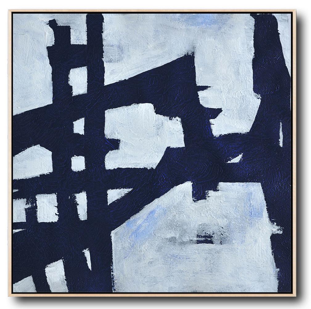 Navy Blue Minimalist Painting #NV159A - Click Image to Close